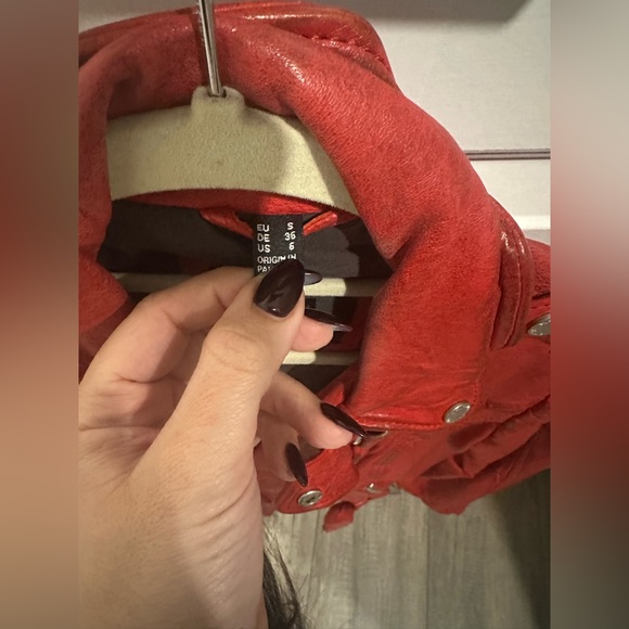 Mauritius Red Leather Jacket Size S - Picture 8 of 11